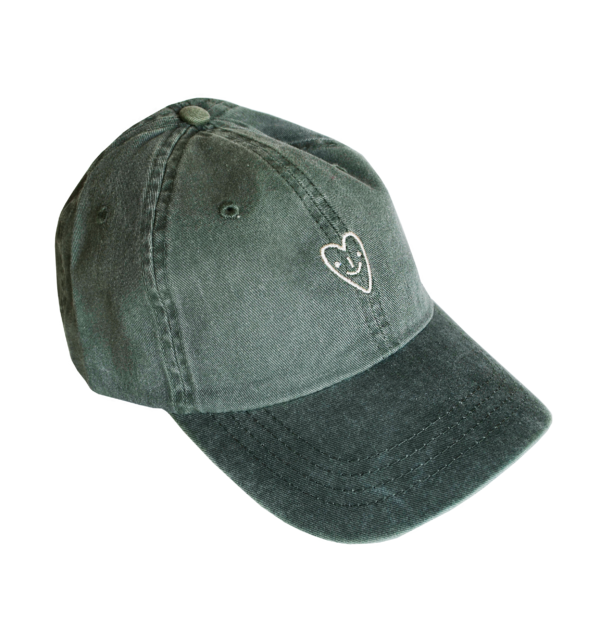 Gorra verde olivo corazón