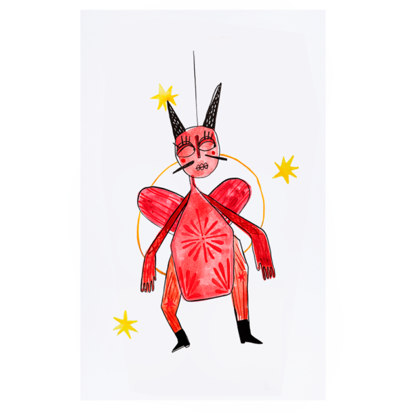 Lo que habita aquí Art print: Diablo de cartón